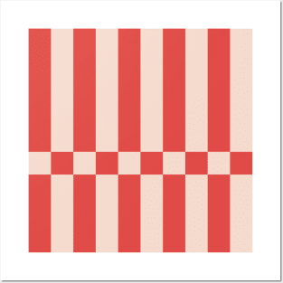 Vertical Red Stripes Pattern Posters and Art